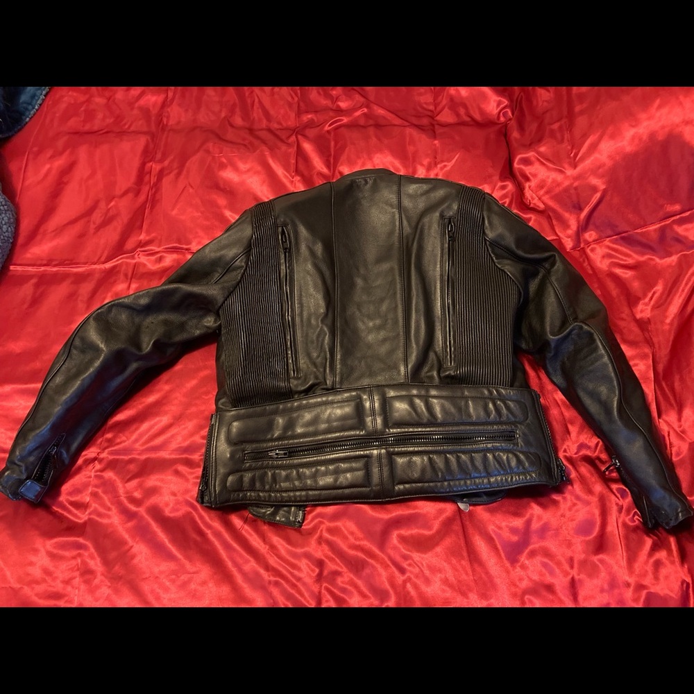 Leather motorcycle jacket